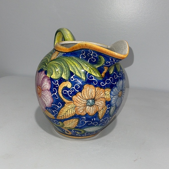 Casa Cristina pitcher  Home Collection by CBK Tuscan style colorful floral - Picture 2 of 13